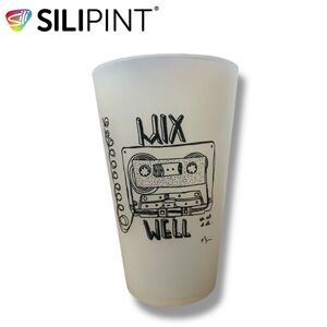 SILIPINT Silicone 16oz Pint Glass with Cassette ‘Mix Well or Not at All’